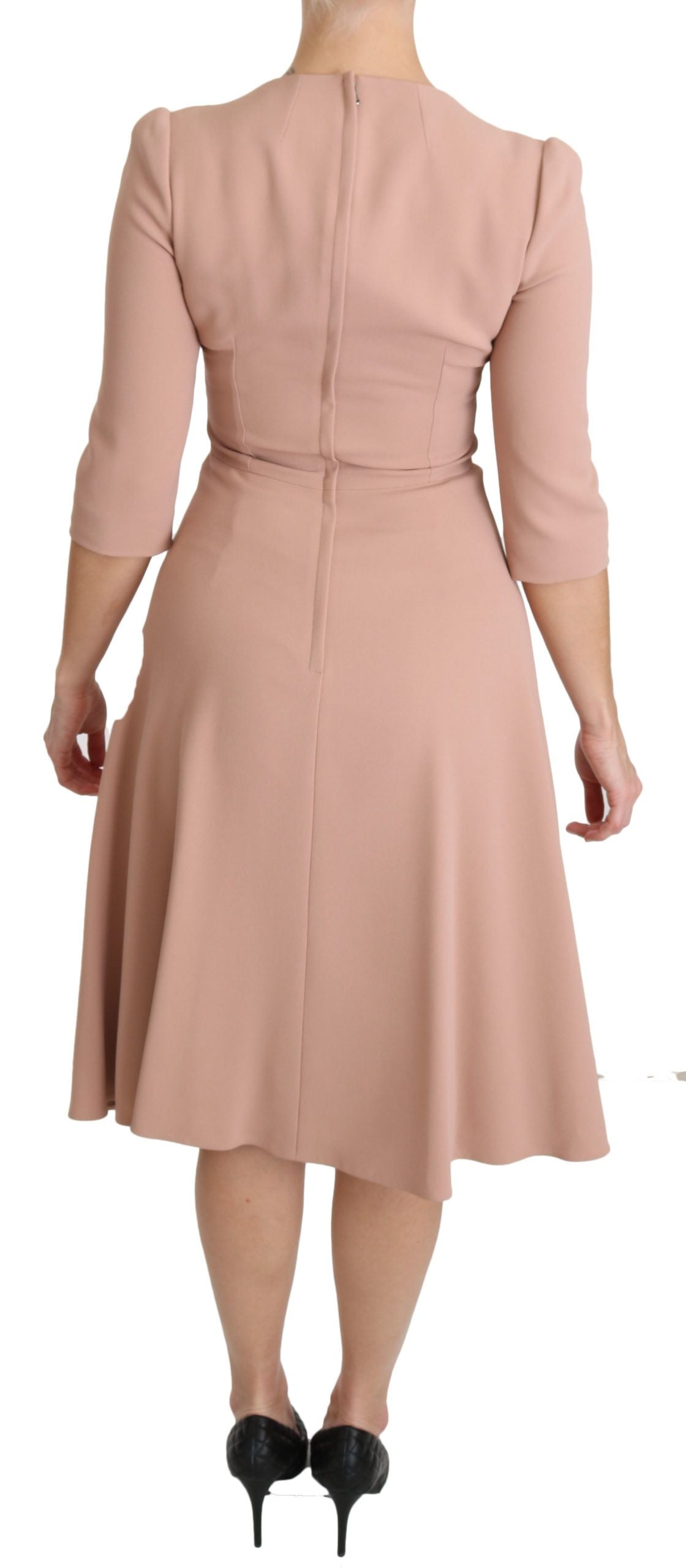 Dolce & Gabbana Pink 3/4 Sleeves A-line Viscose Dress