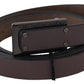 Costume National Brown Leather Tactical Logo Buckle Dark