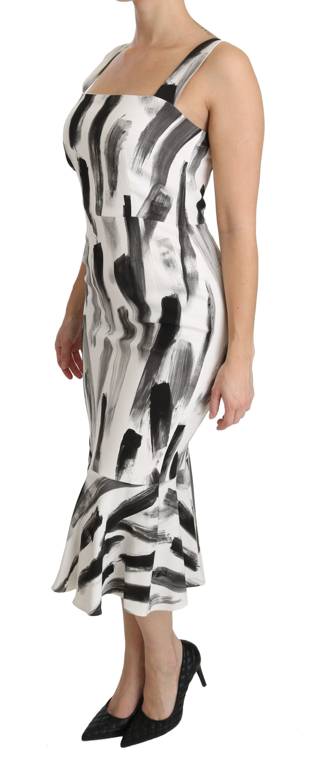 Dolce & Gabbana Chic Monochrome Sheath Midi Dress