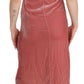 PINKO Pink Lace Silk-Blend Midi Dress with Side Slit