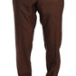 Dolce & Gabbana Brown Wool Silk Formal Trousers Pants