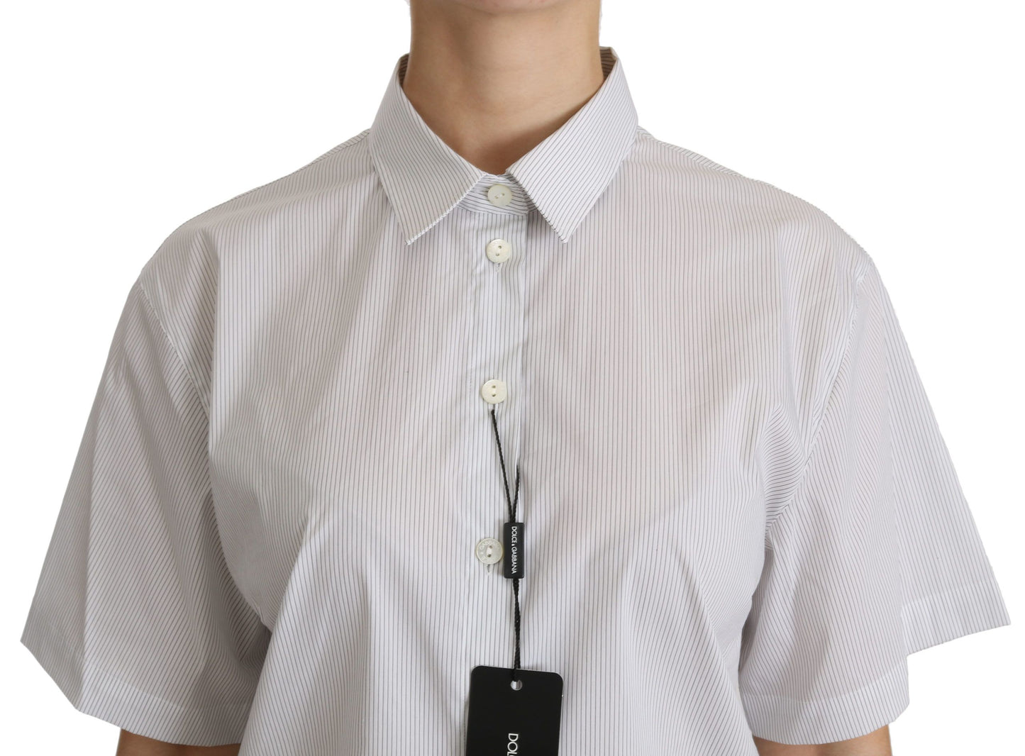 Dolce & Gabbana White Collared Short Sleeve Polo Shirt Top