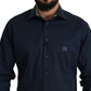 Roberto Cavalli Navy Elegance Cotton Dress Shirt