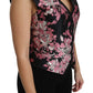 Dolce & Gabbana Black Pink Floral Waistcoat Vest Blouse Top