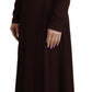 Dolce & Gabbana Elegant Brown Long Sleeve Wrap Dress