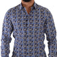Dolce & Gabbana Slim Fit Blue Logo Cotton Shirt
