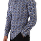 Dolce & Gabbana Slim Fit Blue Logo Cotton Shirt