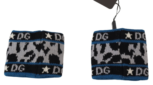 Dolce & Gabbana Blue Gray Logo Two Piece Wristband Wrap