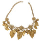 Dolce & Gabbana Elegant Crystal Charms Leaves Pendant Necklace