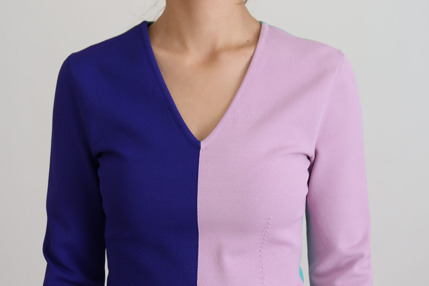 Dolce & Gabbana Chic Multicolor V-Neck Pullover Sweater