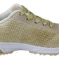 Plein Sport Exquisite Gold Polyester Sport Sneakers