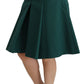 Dolce & Gabbana Green Pleated A-line High Waist Cotton  Skirt