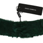 Dolce & Gabbana Green Fur Neck Collar Wrap Lambskin Scarf