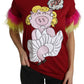 Dolce & Gabbana Chic Red Pig Print Crew Neck T-Shirt