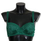 Dolce & Gabbana Enchanting Green Floral Lace Silk Bra