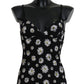 Dolce & Gabbana Black Daisy Print Dress Lingerie Chemisole