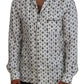 Dolce & Gabbana Elegant Silk Pajama Top with Crown Bee Print