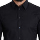 Dolce & Gabbana Sleek Black Slim Fit Cotton Stretch Dress Shirt