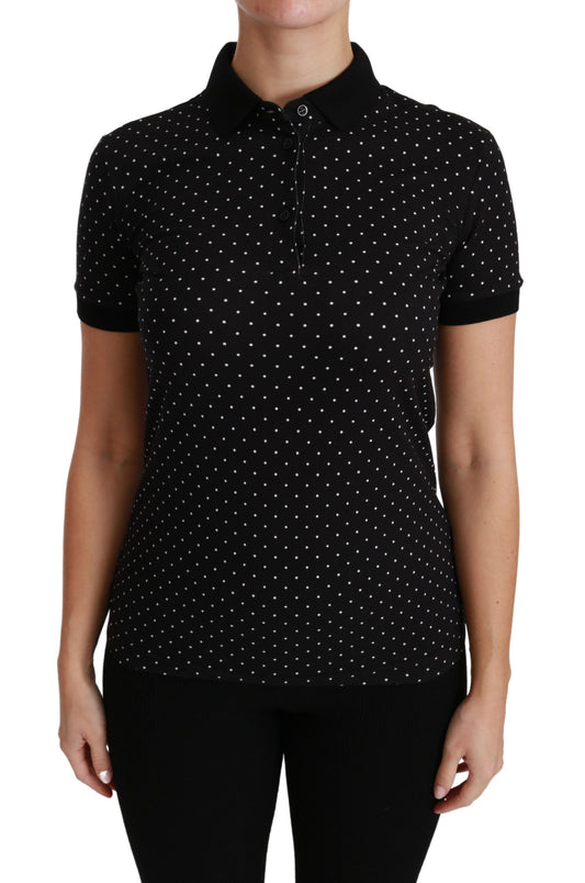 Dolce & Gabbana Elegant Black Dotted Polo Shirt