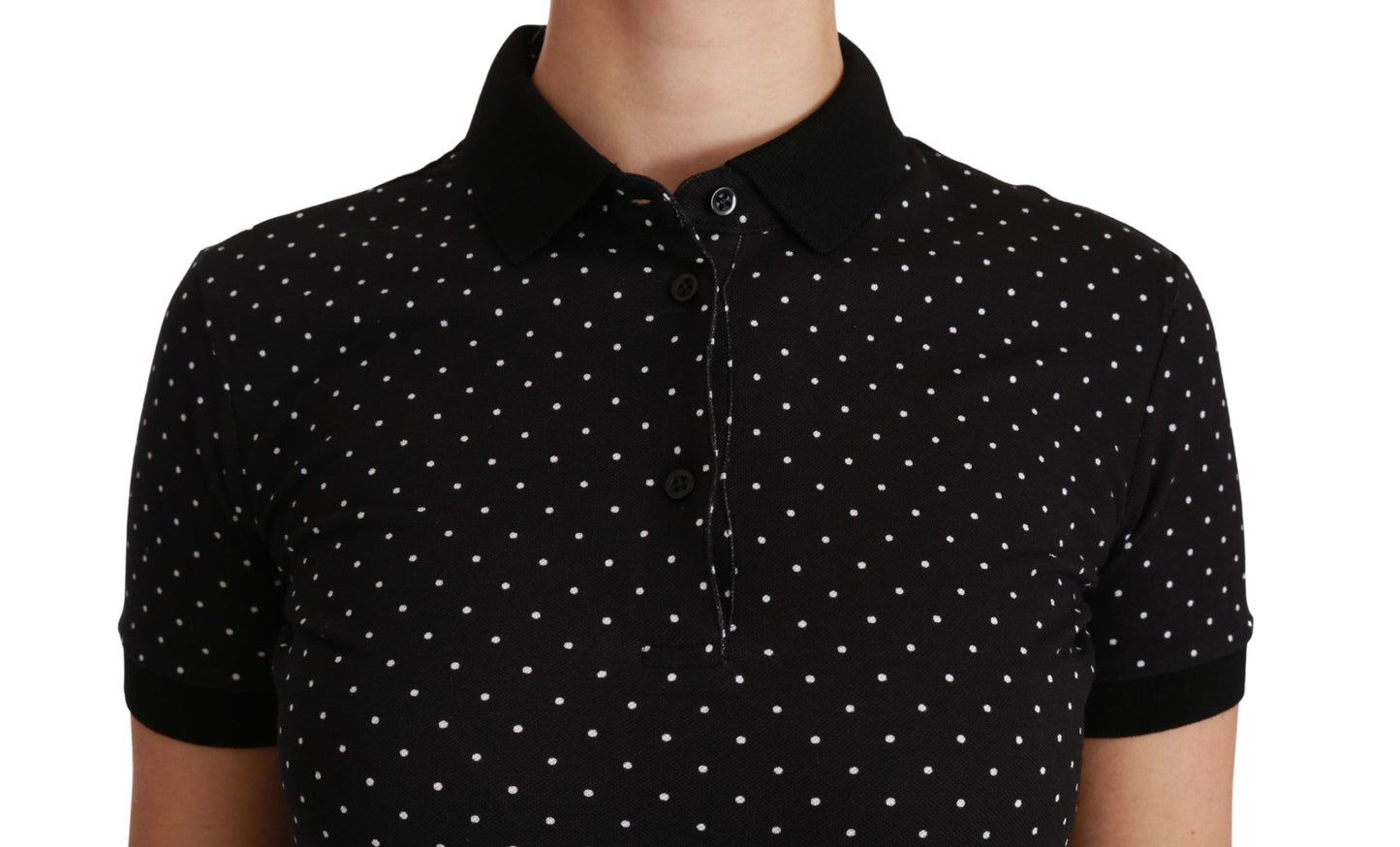 Dolce & Gabbana Elegant Black Dotted Polo Shirt