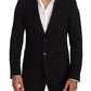 Dolce & Gabbana Elegant Slim Fit Black Cotton Blazer