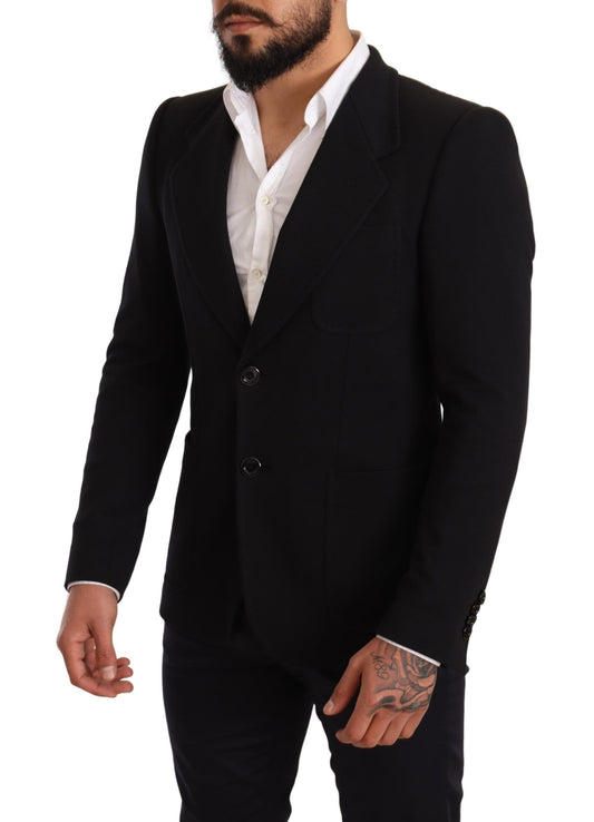 Dolce & Gabbana Elegant Slim Fit Black Cotton Blazer