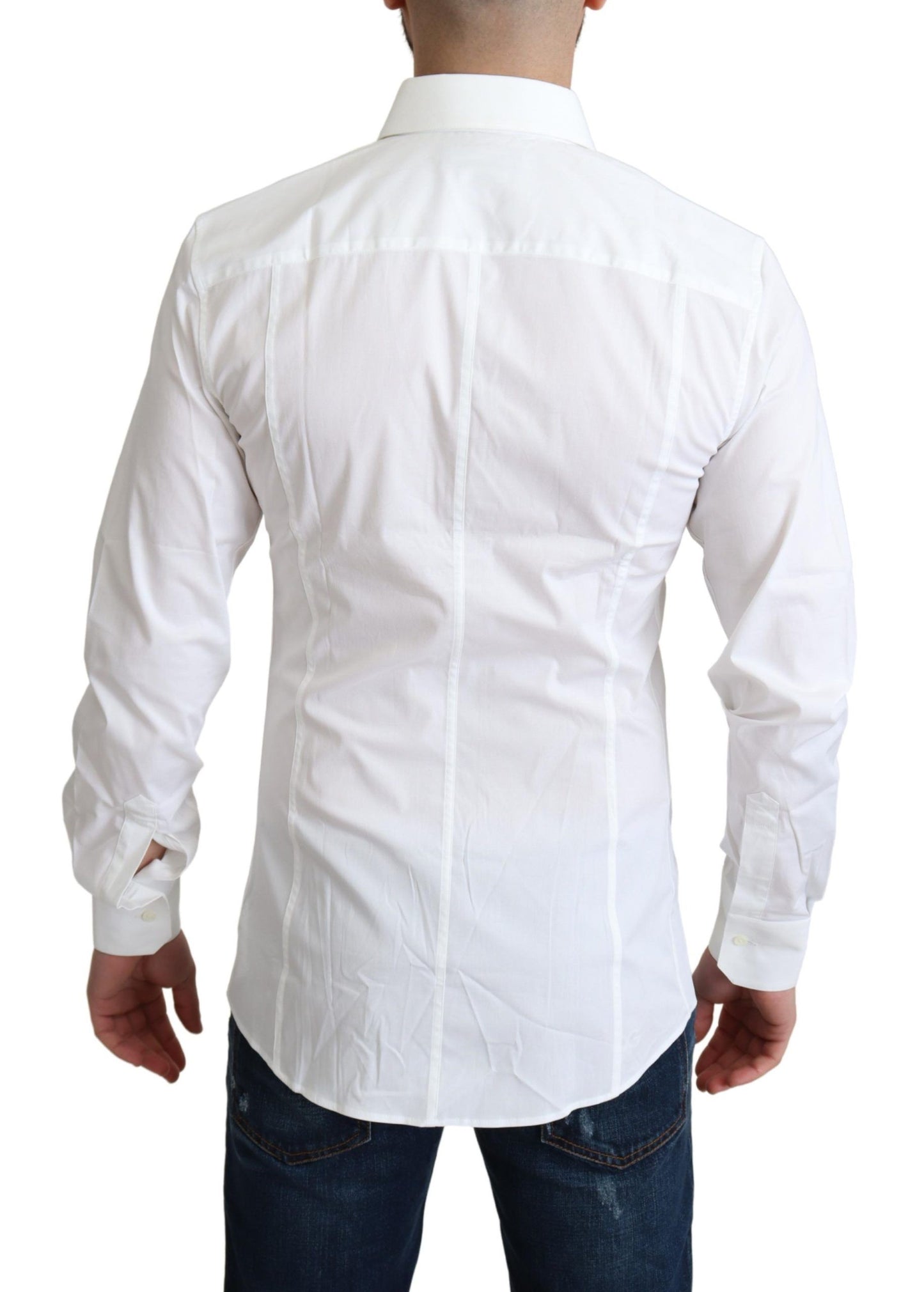 Dolce & Gabbana Elegant White Cotton Stretch Dress Shirt