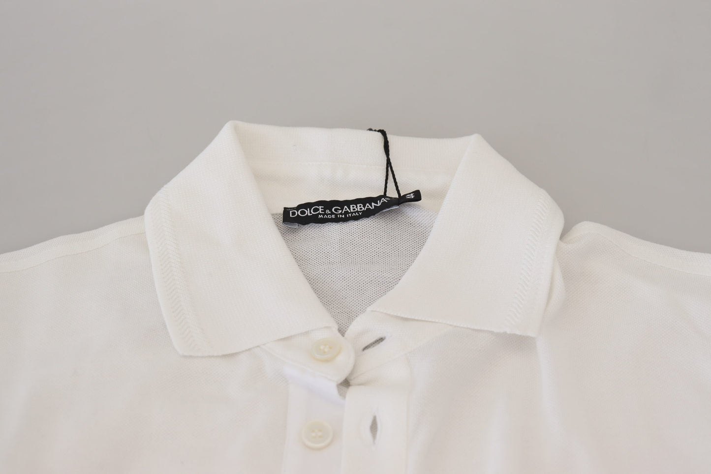 Dolce & Gabbana Elegant White Cotton Blend Polo