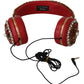 Dolce & Gabbana FRENDS Leather Red Floral Crystal Headset Headphones