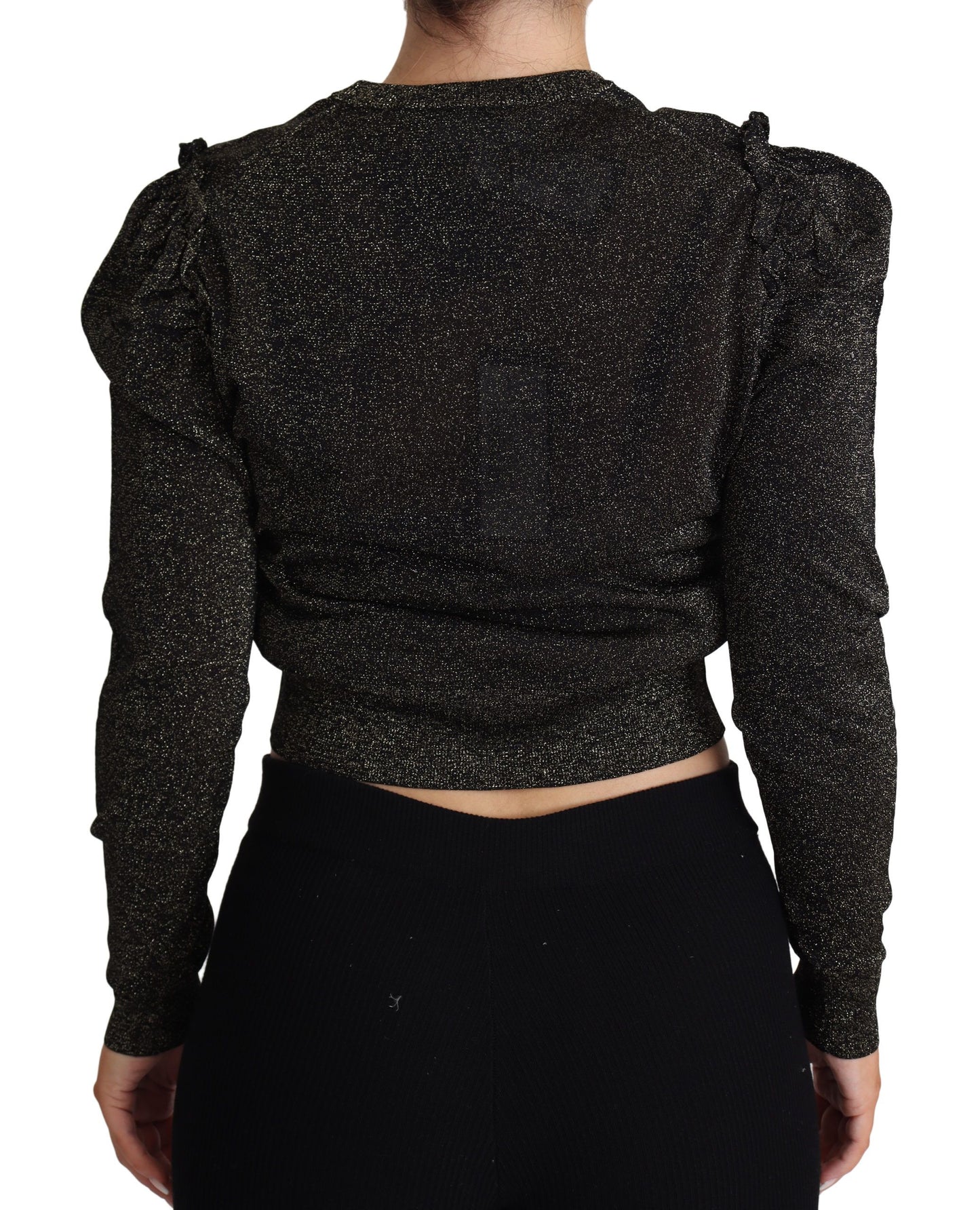 Dolce & Gabbana Elegant Cropped Sweater with Logo Detail
