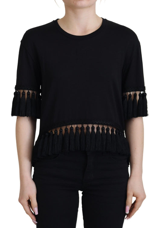 Dolce & Gabbana Elegant Black Cotton Short Sleeve Tee