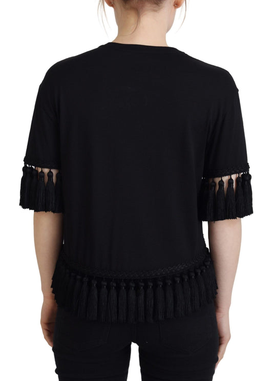 Dolce & Gabbana Elegant Black Cotton Short Sleeve Tee