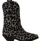 Dolce & Gabbana Elegant Leopard Print Mid Calf Boots