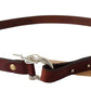John Galliano Brown Leather Luxury Slim Buckle Belt