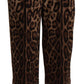 Dolce & Gabbana High Waist Cropped Leopard Jacquard Pants