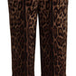 Dolce & Gabbana High Waist Cropped Leopard Jacquard Pants