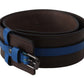 Costume National Brown Thin Blue Line Leather Buckle Belt