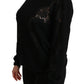 Dolce & Gabbana Black Cashmere Floral Lace Cutout Sweater