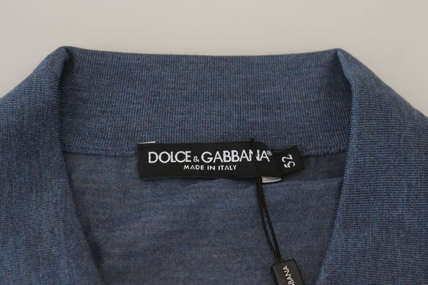 Dolce & Gabbana Elegant Silk Blue Pullover Sweater