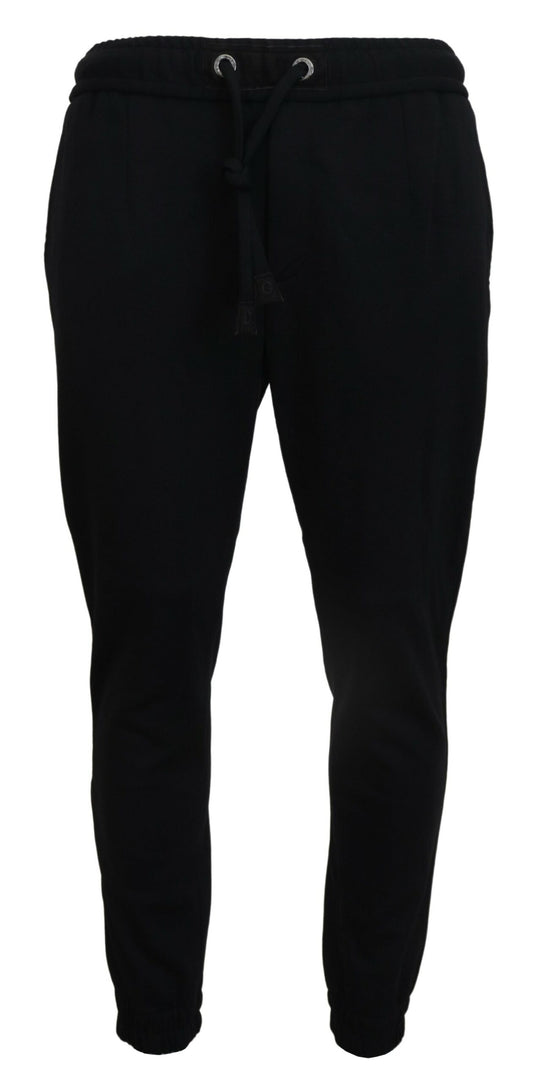 Dolce & Gabbana Sleek Black Wool-Blend Sweatpants