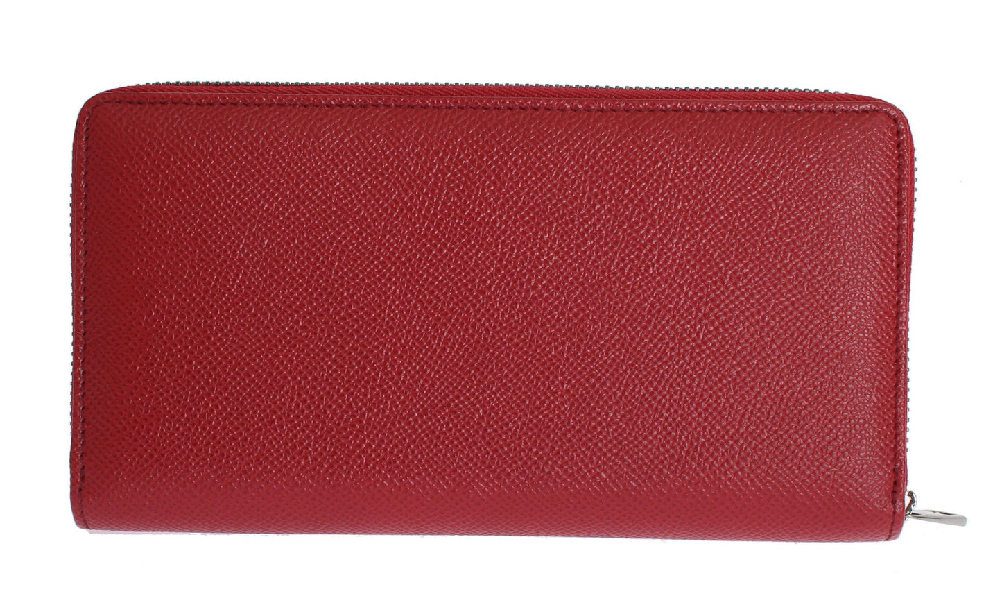 Dolce & Gabbana Red Dauphine Leather Zip Around Continental Wallet