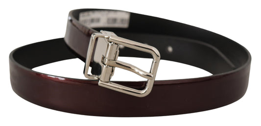 Dolce & Gabbana Elegant Dark Brown Patent Leather Belt