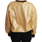 Dolce & Gabbana Gold Cotton Crewneck Pullover Sweater