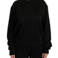 Dolce & Gabbana Black Cotton Crewneck Pullover Sweater