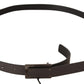 Costume National Dark Brown Leather Logo Buckle Belt