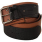 Costume National Black Brown Leather Silver Buckle