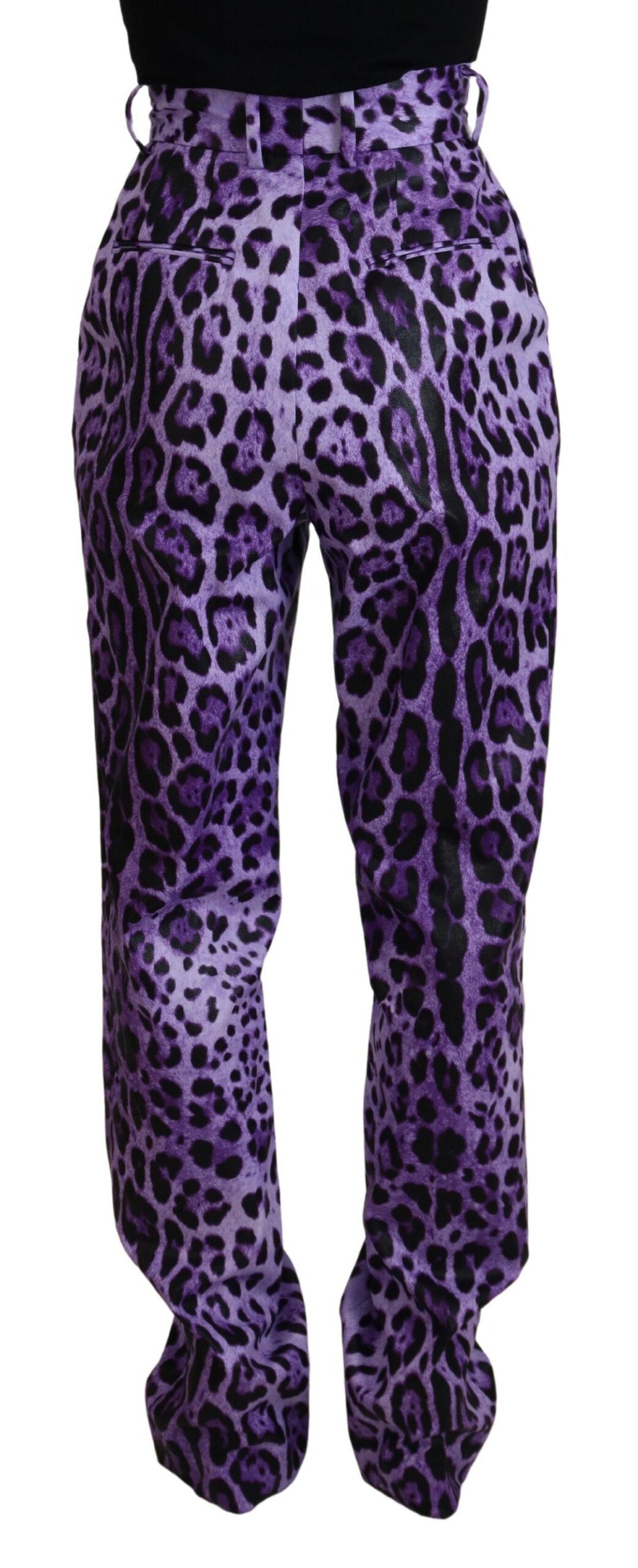 Dolce & Gabbana Elegant High Waist Straight Purple Pants