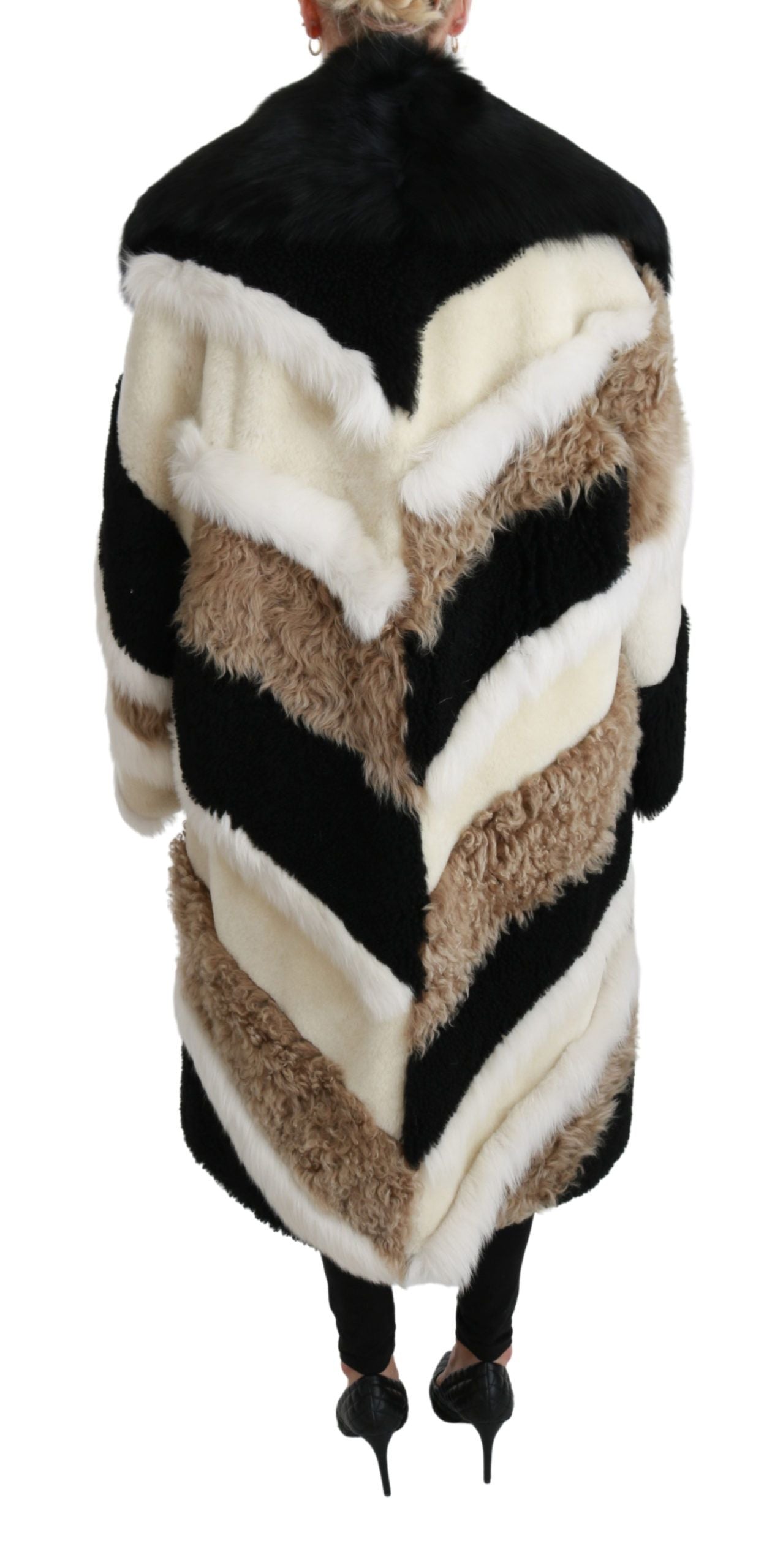 Dolce & Gabbana Sheep Fur Shearling Cape Jacket Coat