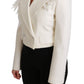 Dolce & Gabbana White Double Breasted Coat Wool Jacket