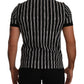 Dolce & Gabbana Elegant Striped Polo T-Shirt in Black